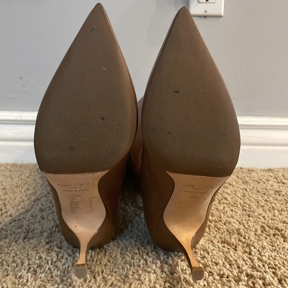 Worn once.  Authentic Jimmy Choo camel knee high boots. 3” heel. Size 38. - Picture 5 of 8